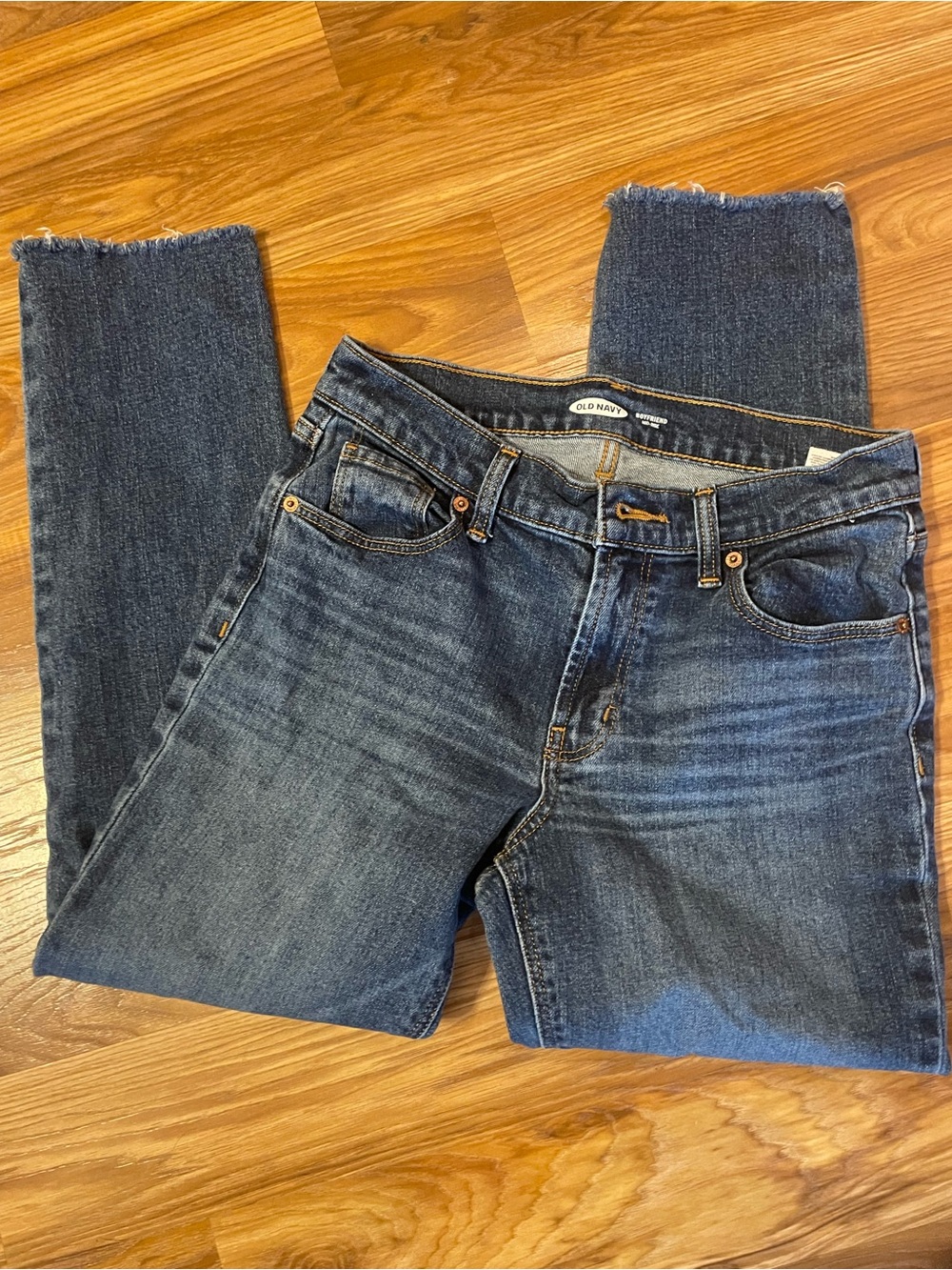 Old Navy Women's Dark Wash Blue Straight Jeans